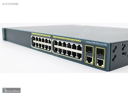 CİSCO WS-C2960-24PC-L 24 Port Poe 2x1000 x1000sfp 370W REFRUBISHED ürün görseli 1