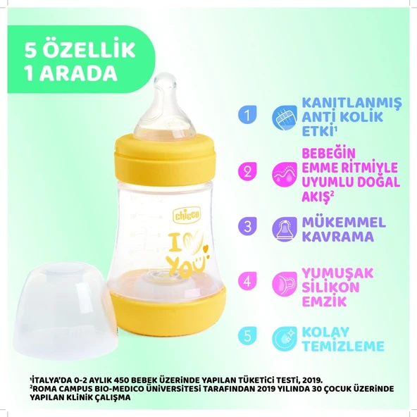 Chicco Perfect 5 Antikolik Biberon PP 150 ml Boy ürün görseli 1