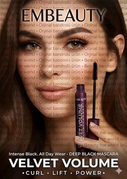 Embeauty Velvet Volume Power Maskara  Hacimli ve Kıvrık Kirpikler ürün görseli 1