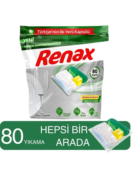 RENAX Bulaşık Makinesi Kapsülü Hepsi Bir Arada 80 Li ürün görseli 1