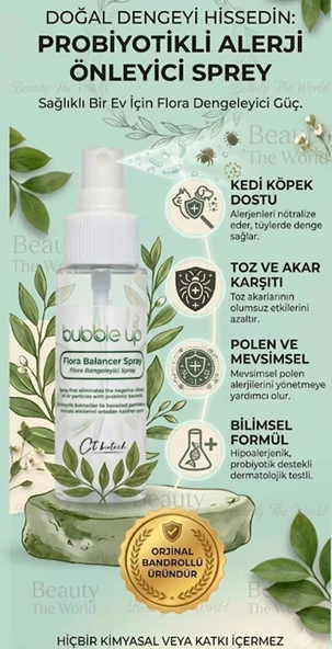 Bubble Up Flora Balancer Probiyotikli Alerji Önleyici Sprey Beauty The World Orijinal Bandrollü ürün görseli 1
