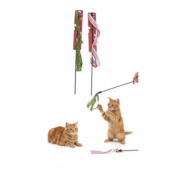Yılbaşı Temalı Kedi Oyun Oltası ürün görseli 1
