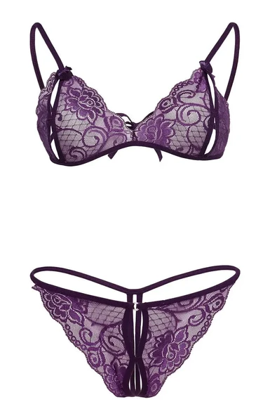 Mor Dantelli Sütyen Ve Gstring Takımı TM2087 - Resim 3