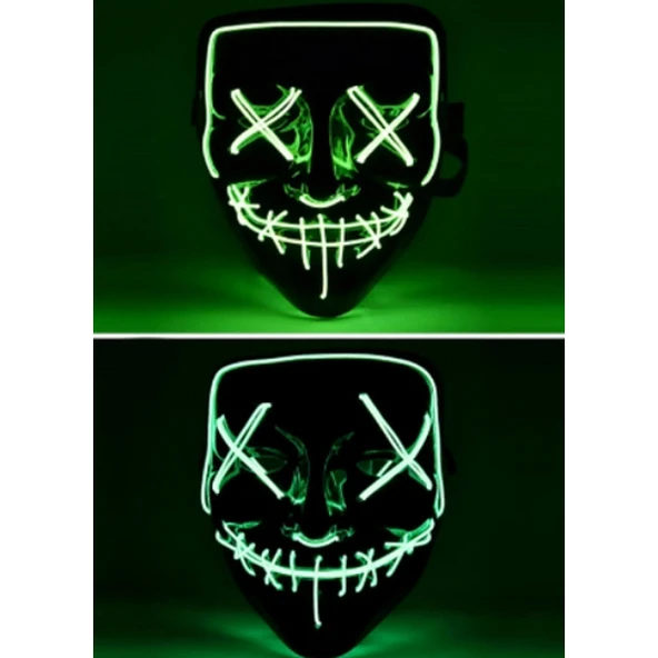 LED Işıklı Yeşil Maske - Resim 2