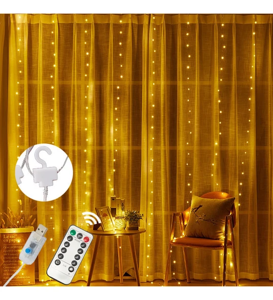Tel Perde Led 3*3m 300 Led Gün Işığı ürün görseli 1