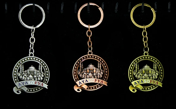 Metal Ayasofya Anahtarlık Yuvarlak Tasarım ürün görseli 1