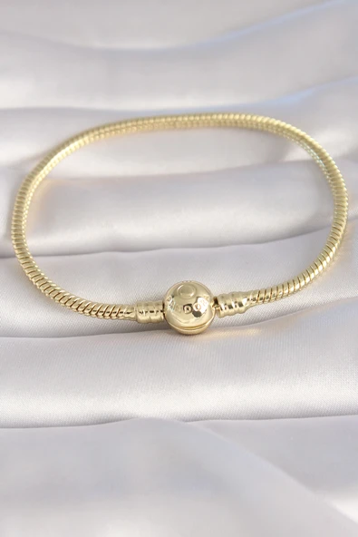 Pirinç Gold Renk İşleme Detay Charm Model Kadın Bileklik - TJ-BB5988 ürün görseli 1