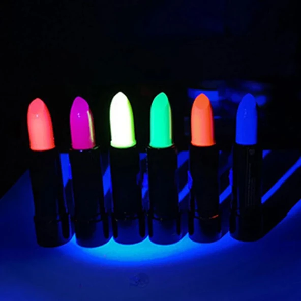 Karanlıkta Parlayan Yanan UV Neon Ruj Yüz Boyama 6 Adet 6 Renk ürün görseli 1