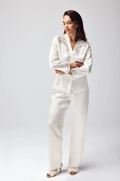 Freshness 9950-PT Saten Dantel Detaylı Pijama Takımı ürün görseli 1