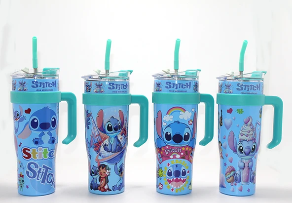 Sevimli Stitch Pipetli Termos Suluk ürün görseli 1