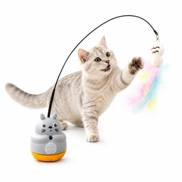Kedi Şekilli Dönen Peluş Balıklı Olta Oyuncağı ürün görseli 1