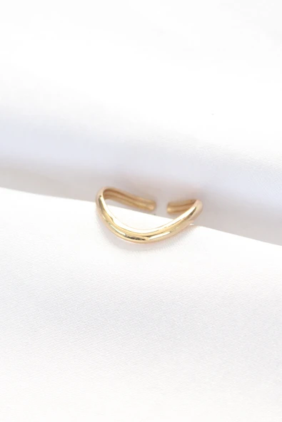 Yassı Gold Renk Ayarlanabilir Yüzük TJ-BYK3101 ürün görseli 1