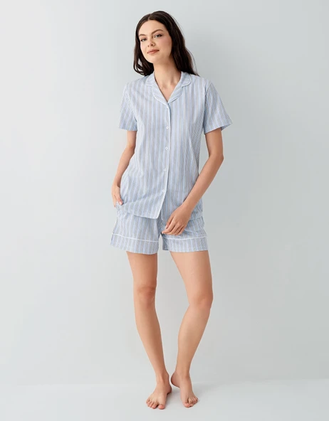 Arnetta 3601-S Kadın Gömlek Pijama Şort Takım - Resim 2