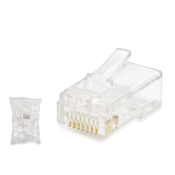 Cat5 Konnektör Rj45 100Lü Paket Şeffaf HDX5007 ürün görseli 1