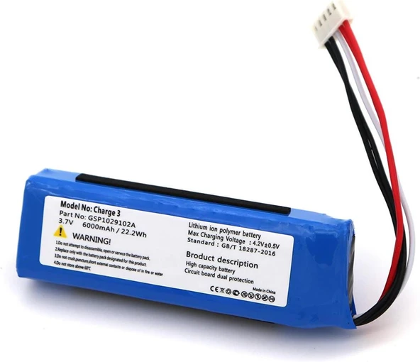 Charge 3 uyumlu 3.7v 6000 mah Soketli Batarya ürün görseli 1