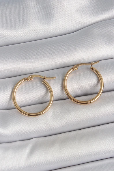 316 Çelik Gold Renk 22mm Kadın Halka Model Kadın Küpe TJ-BKP10507 ürün görseli 1