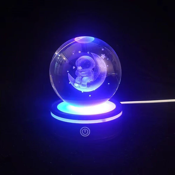 Renk Değiştiren Yeni Nesil Usb li Dönen Cam Küre ürün görseli 1