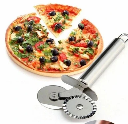 Çift Başlı Metal Pizza Kesici Ve Hamur Ruleti ürün görseli 1