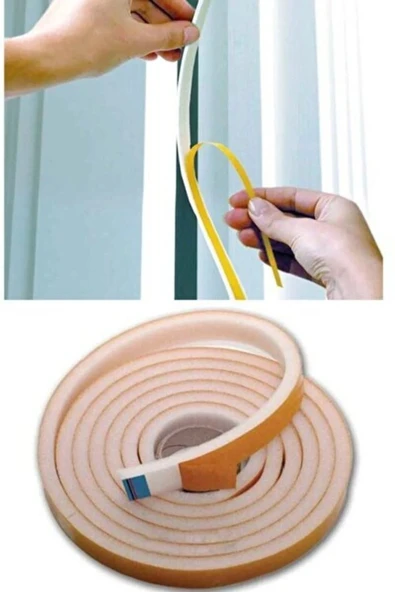9 Metre Pencere Izolasyon Bandı Yapışkanlı Cam Yalıtım Süngeri Rüzgar Soğuk Kesici Pimapen Fitili ürün görseli 1
