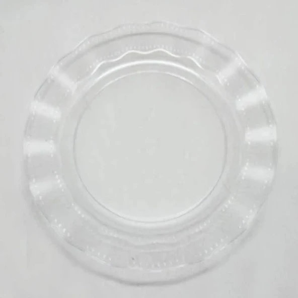 Şeffaf Lüks Plastik Mika Yuvarlak Tabak 22 Cm 6 Adet ürün görseli 1