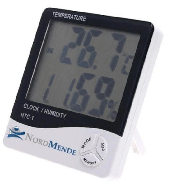 Dijital Termometre Nem Ölçer Saat Alarm Özellikli Lcd Ekran İç Mekan Sıcaklık Göstergesi ürün görseli 1
