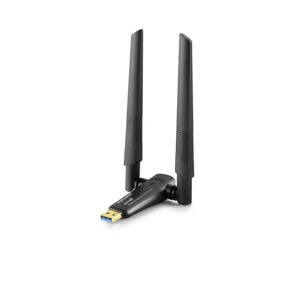 Usb Wıfı Adaptor 2.4Ghz&5Ghz Aıc8832Bu Ax1800 Wifi6 1200Mbps Siyah UAX06 ürün görseli 1