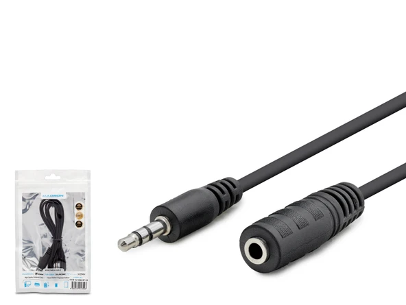 3.5 Mm Aux Uzatma Kablosu 1.2 M - Siyah HDX1004 ürün görseli 1