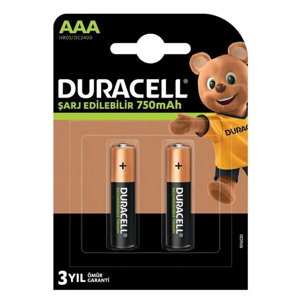 Duracell 1.2v 750 Mah Aaa Şarjlı Kalem Pil 2li ürün görseli 1