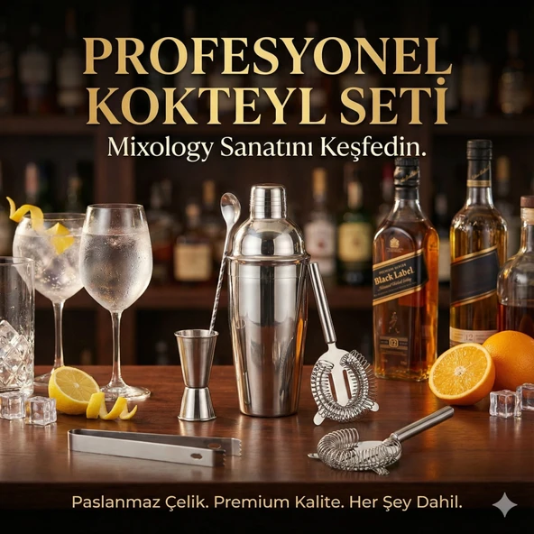 5 Parça Kokteyl Hazırlama Seti 550 Ml - Resim 3