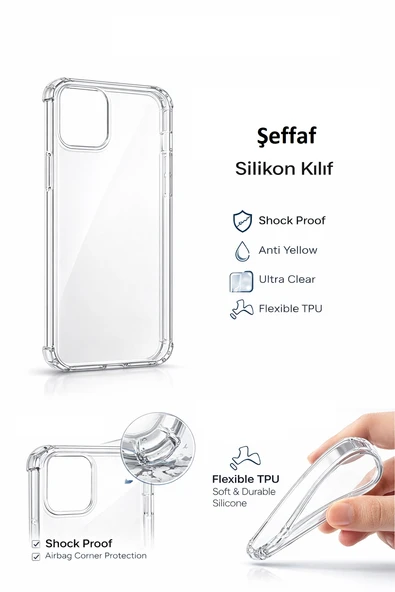 Samsung Galaxy S23 Ultra Uyumlu Şeffaf Silikon Telefon Kılıfı Esnek Darbe Koruyucu ürün görseli 1