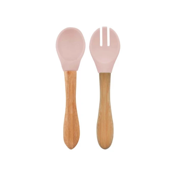 OiOi Mama Kaşığı ve Çatal Seti Pinky Pink ürün görseli 1
