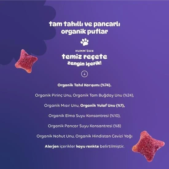 Humm Organik Pancarlı ve Tam Tahıllı Puflar 30 Gr ürün görseli 1