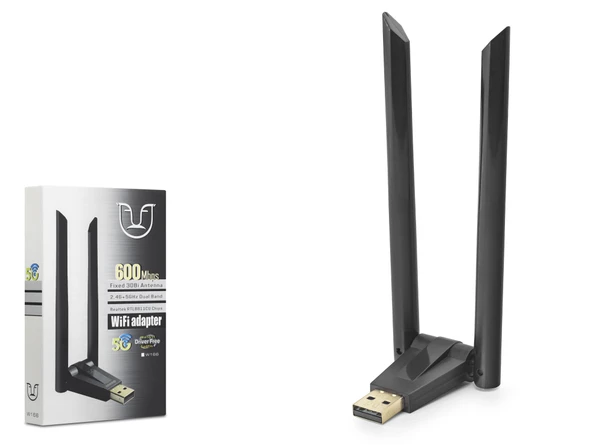 Usb Wifi Adaptör 600 Mbps Ac Dual Band W166 ürün görseli 1