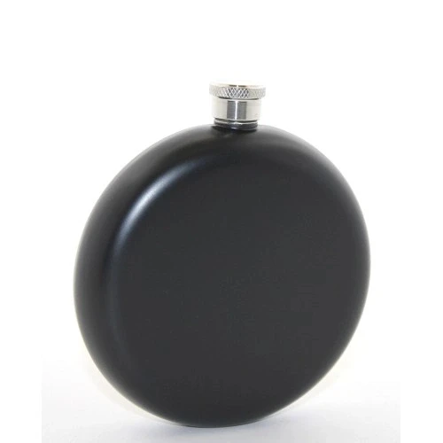 HERŞEYTREND Paslanmaz Çelik Yuvarlak 8 Oz Tekli Matara Siyah Renk ürün görseli 1