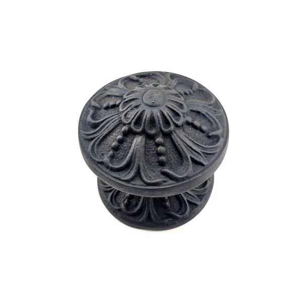 Antika Tarz Dekoratif Pirinç Çiçekli Kapı Tokmağı - 80 Mm Çap, Oksit ürün görseli 1
