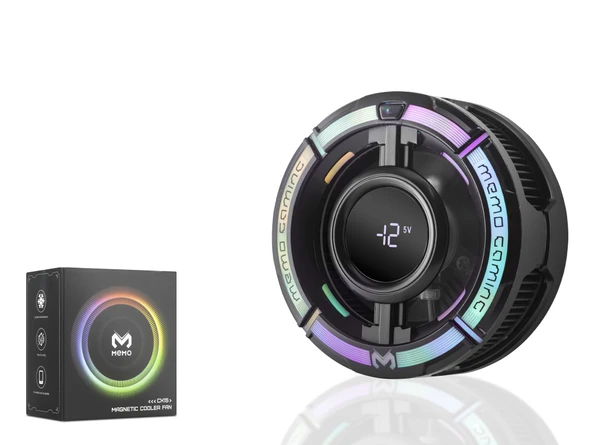 Manyetik Telefon Soğutucu Fan 15W Rgb Dijital Ekranlı Siyah CX15 ürün görseli 1