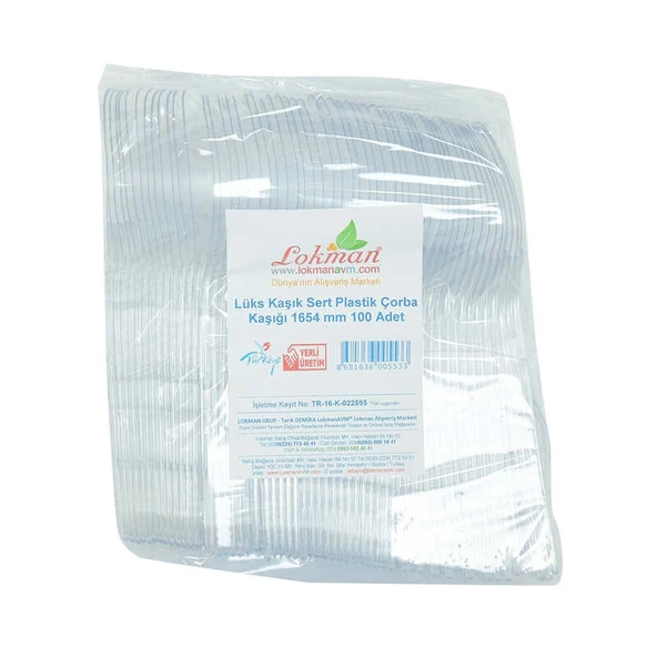 Lüks Kaşık Sert Plastik Çorba Kaşığı 1654 mm Şeffaf 100 Adet 1 Paket ürün görseli 1