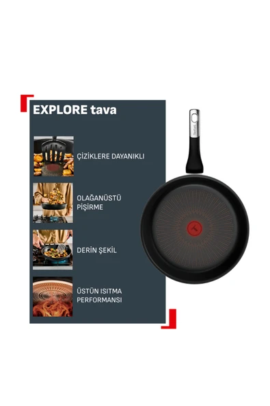 Explore Fusion Core 9X 3'lü Tava Seti - 20/24/28 Cm - Resim 5