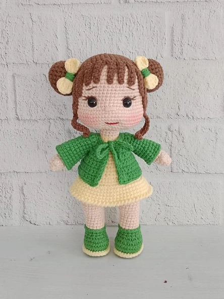 Yeşil Afra Bebek Amigurumi Organik Oyuncak ürün görseli 1