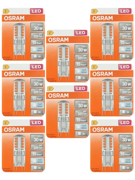 (8 Adet) Osram 2,6W (30W) 4000K (Ilık Beyaz) G9 Duylu Led Kapsül Ampul ürün görseli 1