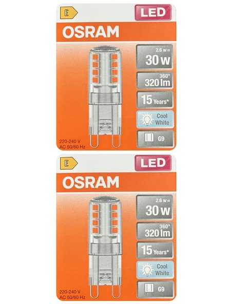 (2 Adet) Osram 2,6W (30W) 4000K (Ilık Beyaz) G9 Duylu Led Kapsül Ampul ürün görseli 1
