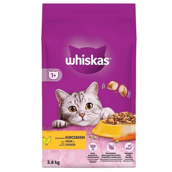 Whiskas Tavuklu ve Sebzeli 3.8 kg Yetişkin Kuru Kedi Maması ürün görseli 1