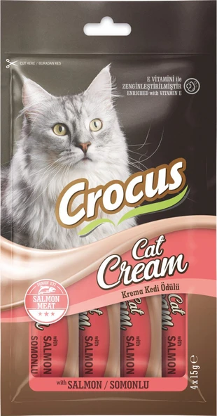 Crocus Somonlu 4x15 gr Krema Kedi Ödül Maması ürün görseli 1
