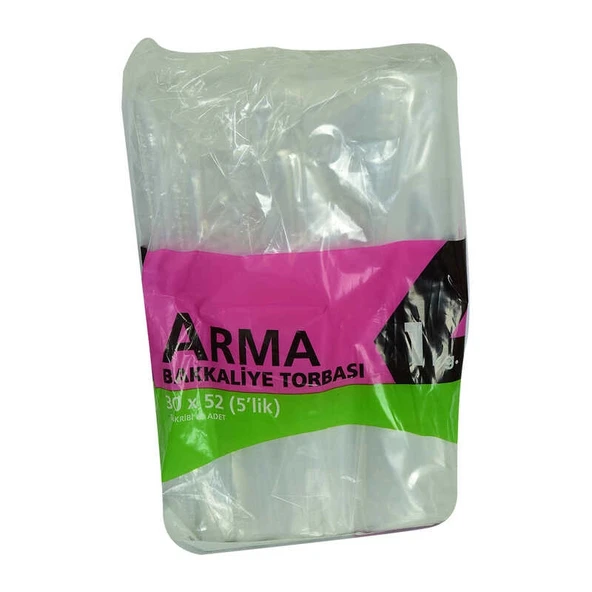 Naylon Torba Arma Şeffaf Bakkaliye Kuruyemiş Şeker Torbası 30x52 (5 lik ) Takribi 85 Adet 1000 Gr ürün görseli 1