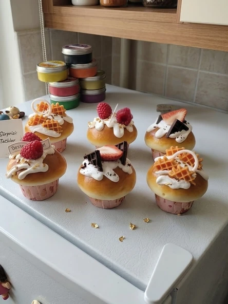 Mucit Home 1 adet Cupcake Görünümlü Buzdolabı Magneti – 3D Tatlı Tasarımlı Dekoratif Mutfak Süsü ürün görseli 1