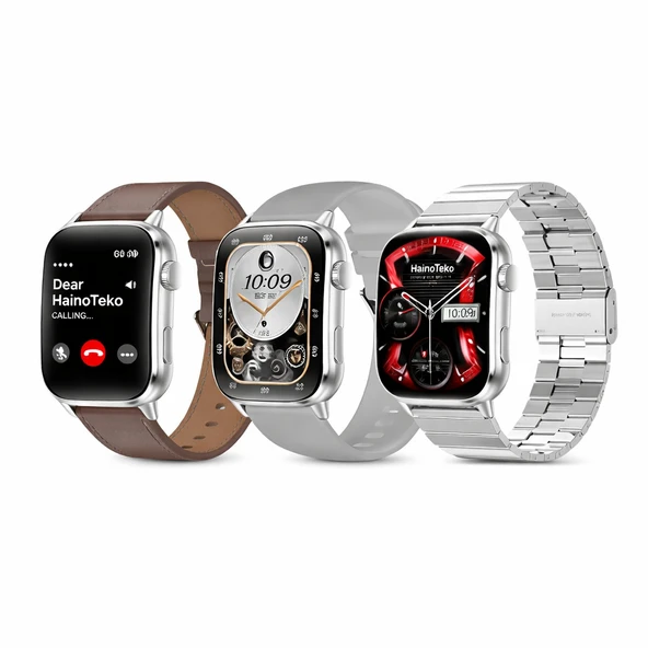 Haino Teko Watch Ultra 14 Amoled Ekran WaterProof 3 Kordonlu Akıllı Saat Gümüş Teko14 ürün görseli 1