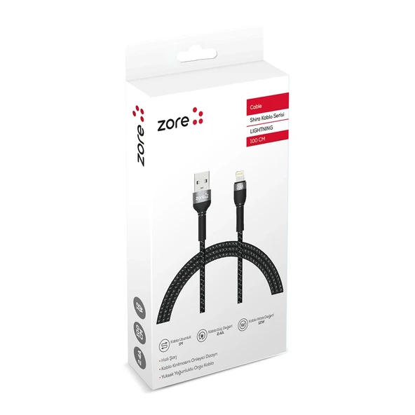 Zore Shira Serisi Lightning USB Kablo 1m - Resim 2