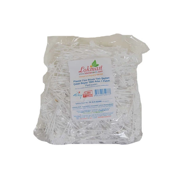 Plastik Cips Börek Tatlı Şeytan Çatalı Beyaz 1000 Adet 1 Paket ürün görseli 1