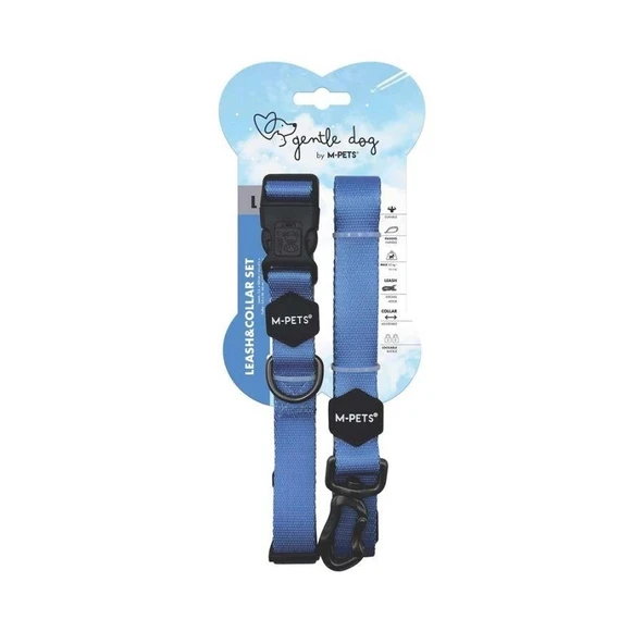 M-Pets Gentle Dog Boyun Tasması Ve Gezdirme Set (L) Blue ürün görseli 1