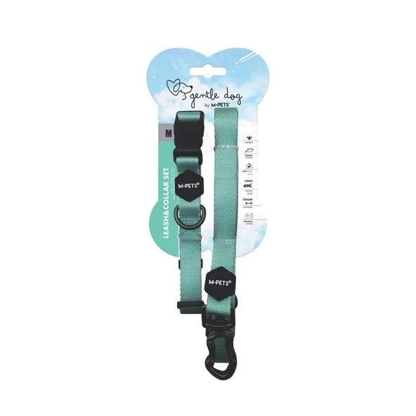 M-Pets Gentle Dog Boyun Tasması Ve Gezdirme Set (M) Green ürün görseli 1